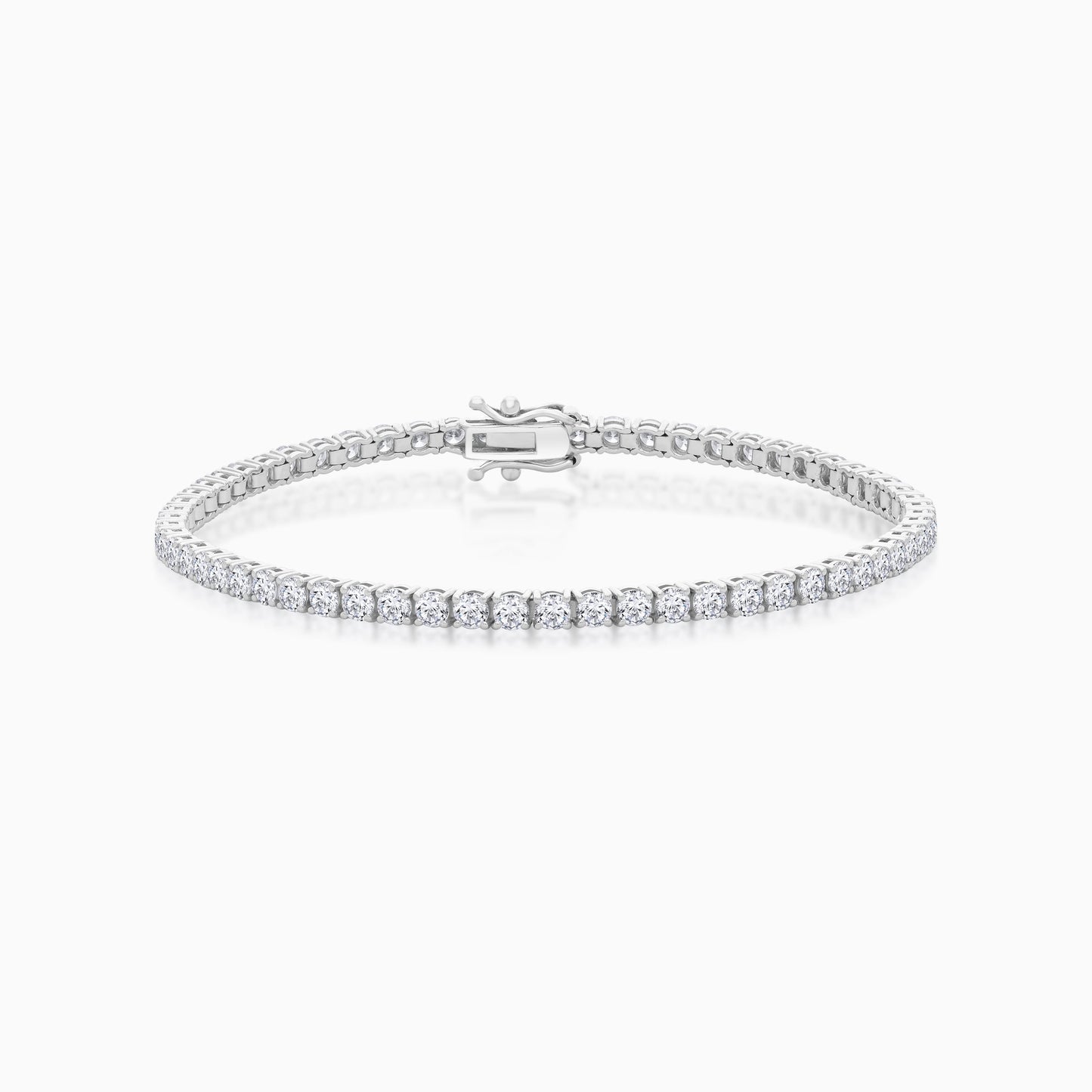 18K White Gold Natural Diamond Tennis Bracelet – 5.0 Carat