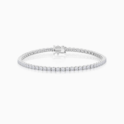 18K White Gold Natural Diamond Tennis Bracelet – 5.0 Carat
