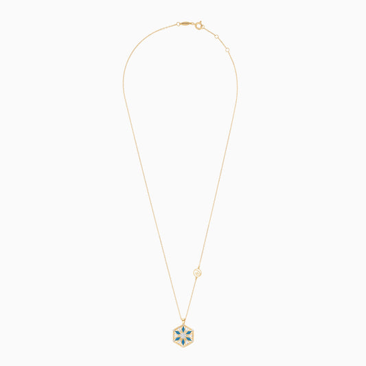 Disney Frozen – 18K Yellow Gold Snowflake Necklace Studded with Natural Diamonds & Enamel