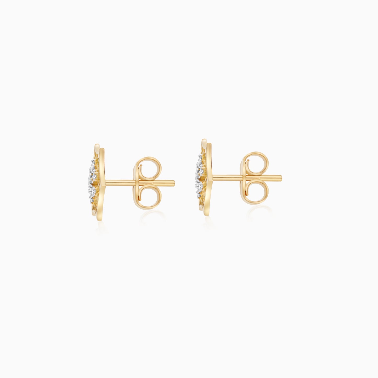 Disney Frozen – 18K Yellow Gold Snowflake Earrings Studded with Natural Diamonds