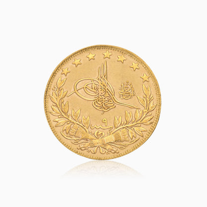 Ottoman 22k Gold Coin – Year 9 (1917) – Sultan Mehmed V – Constantinople Mint