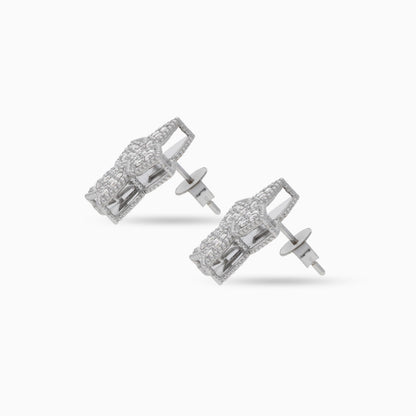 18K White Gold Earrings Decorated with Natural Diamond Stones