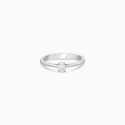 18K White Gold Solitaire Oval Diamond Ring