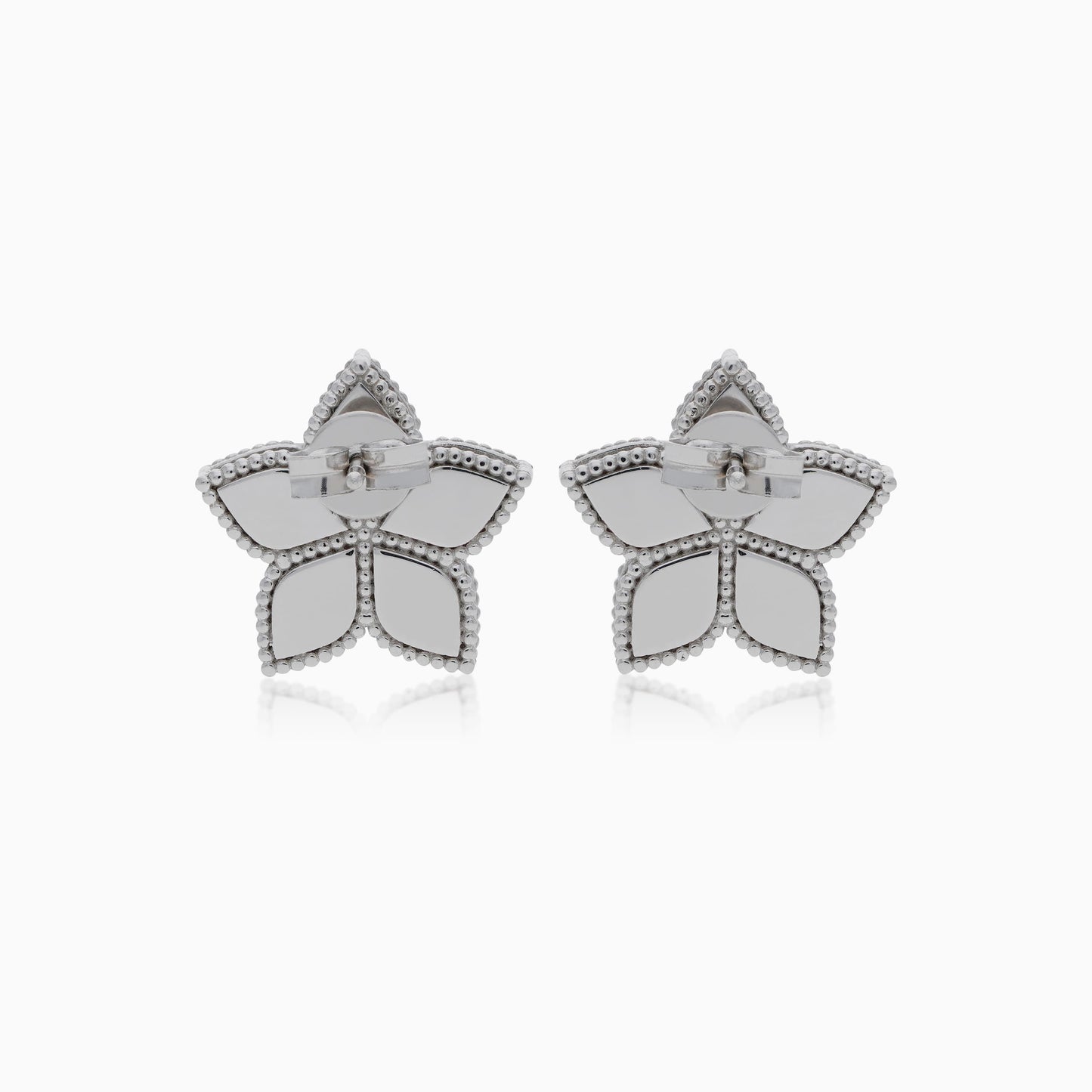18K White Gold Earrings Decorated with Natural Diamond Stones