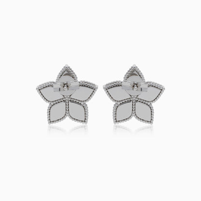 18K White Gold Earrings Decorated with Natural Diamond Stones