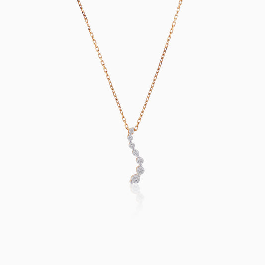 18K Yellow Gold Necklace Adorned with Natural Diamonds