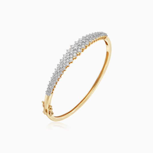 18k yellow gold bangle decorated with natural diamonds stones – from scala collection