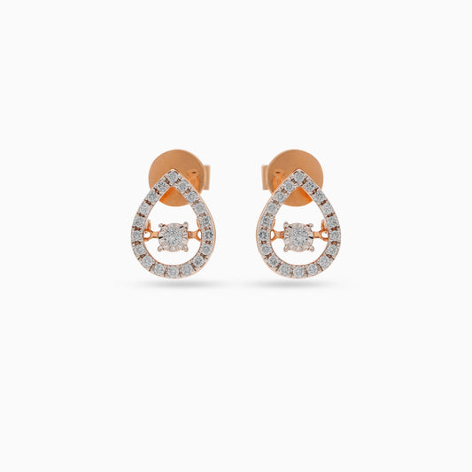 18k Rose Gold Dancing Diamond Earrings drop shape from Dancing Diamond collection