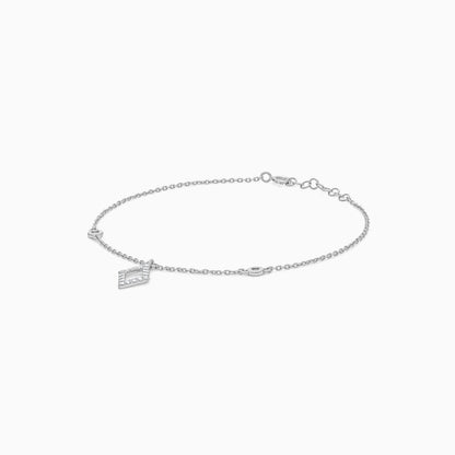 18k white gold Swirl Cuff Bracelet decorated with natural diamond stones | Dunyati collection