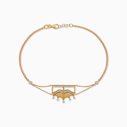 18k Yellow and white Gold bracelet decorated with natural diamond stones - Burqa collection