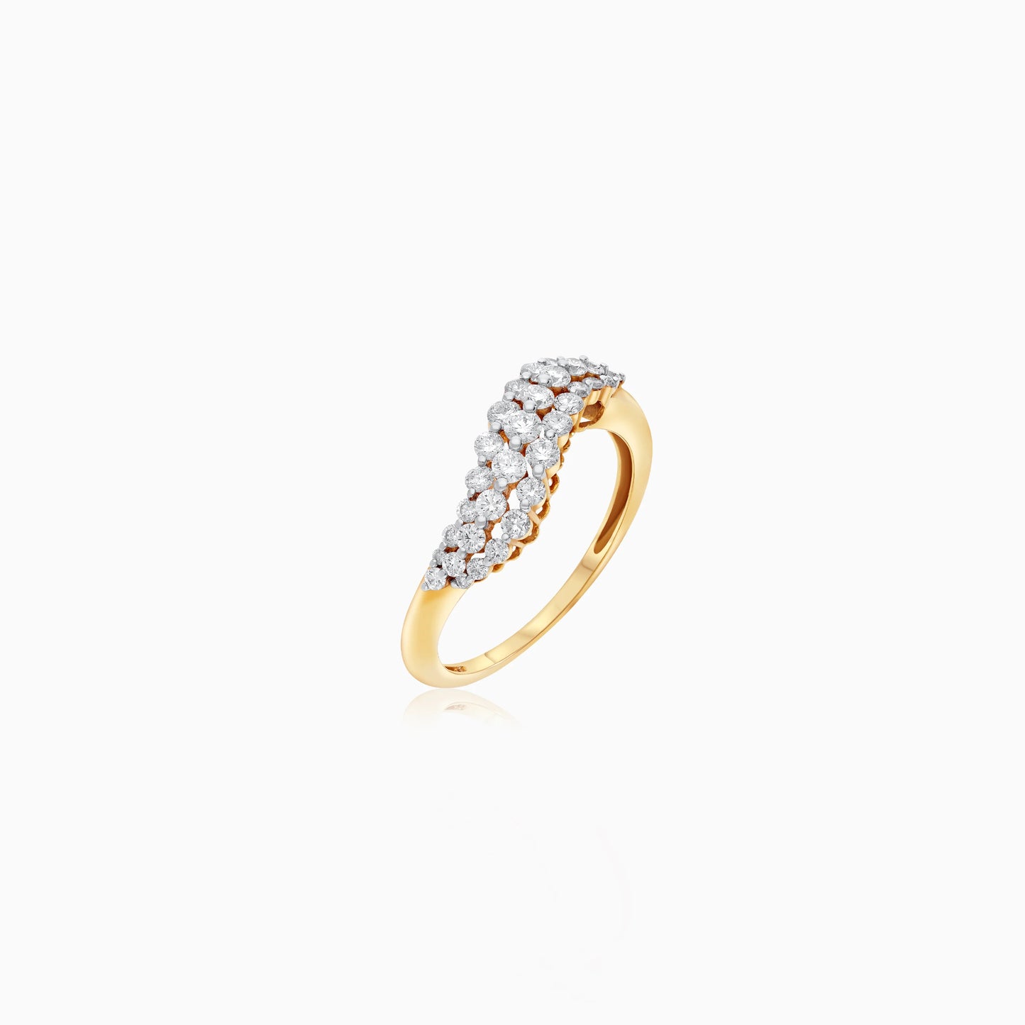 18K YELLOW GOLD RING DECORATED WITH NATURAL DIAMOND STONES FROM SCALA COLLECTION