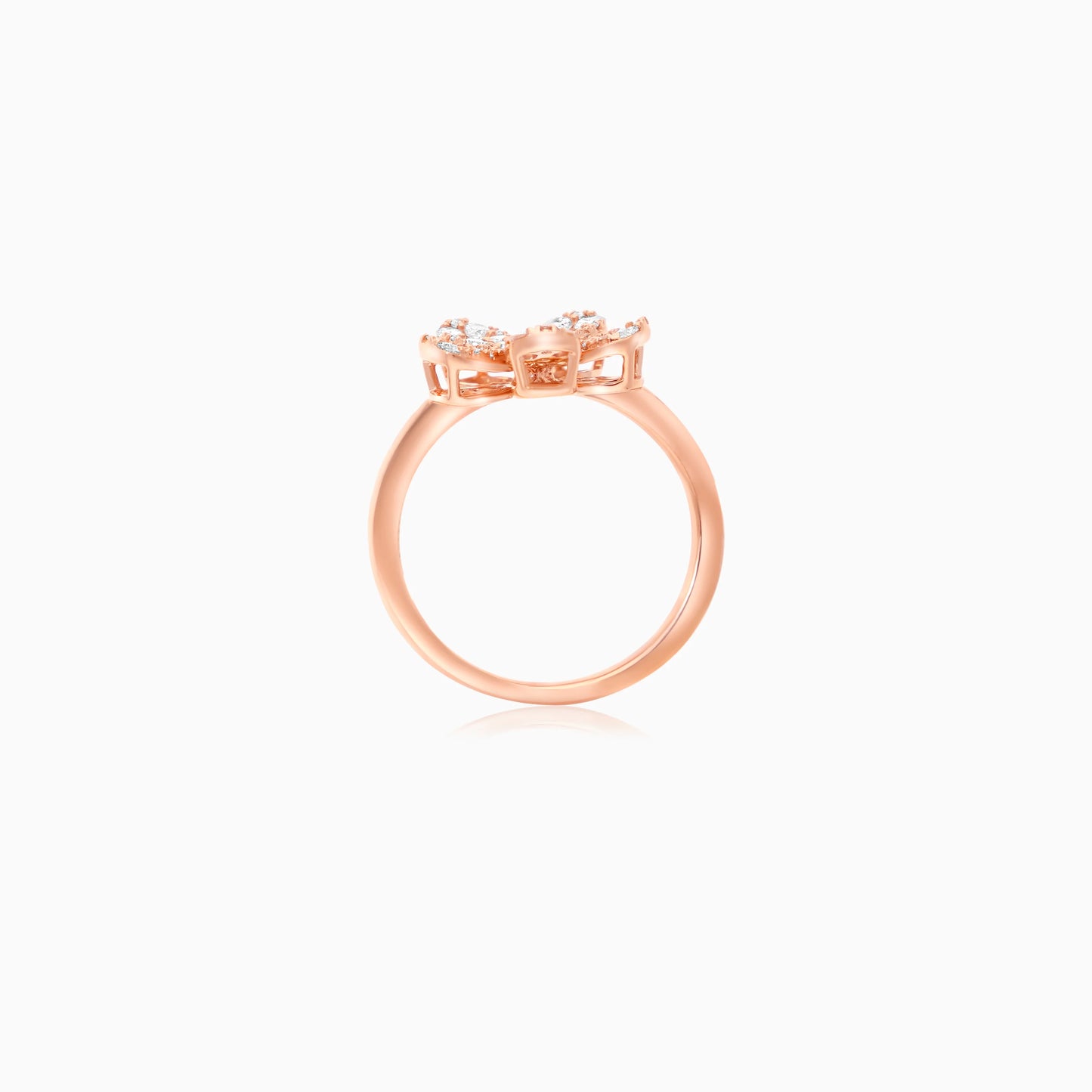 18K Rose Gold Flower Ring with Natural Diamonds – Mosaic Collection