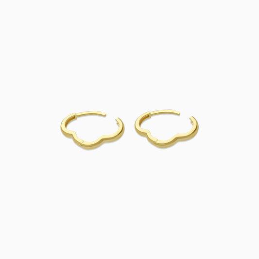 Elegant Outline 18k yellow Gold Earrings