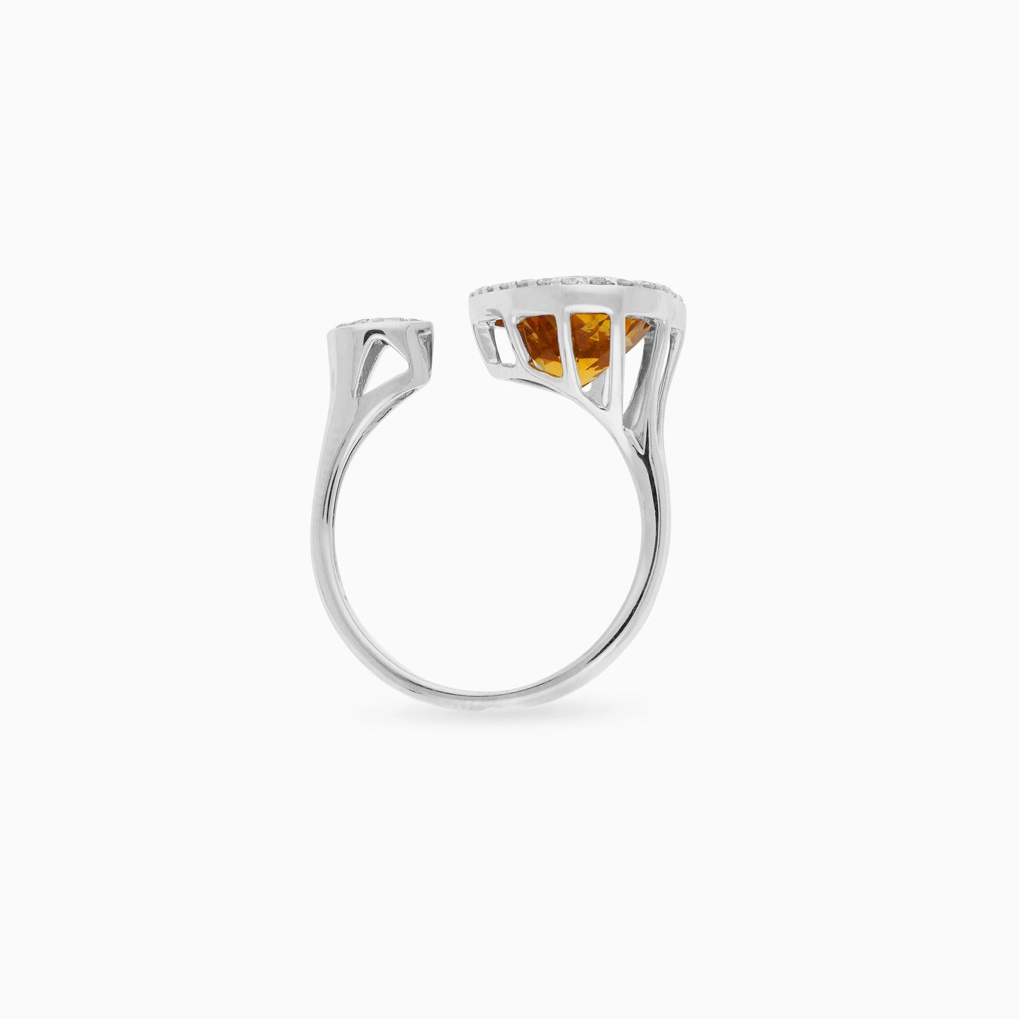 18K White Gold Citrine & Diamond Ring | Rabiya Collection