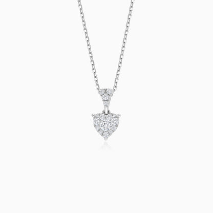18K White Gold Diamond Heart Necklace – 365 Collection