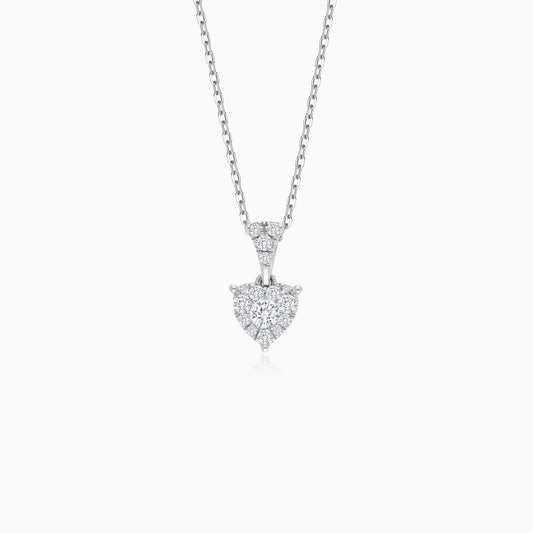 18K White Gold Diamond Heart Necklace – 365 Collection