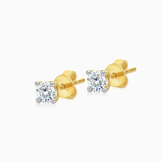 18K Yellow Gold Solitaire Diamond Earring – Solitaire Collection