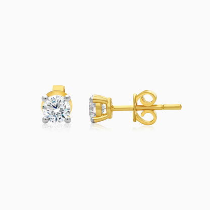 18K Yellow Gold Solitaire Diamond Earring – Solitaire Collection
