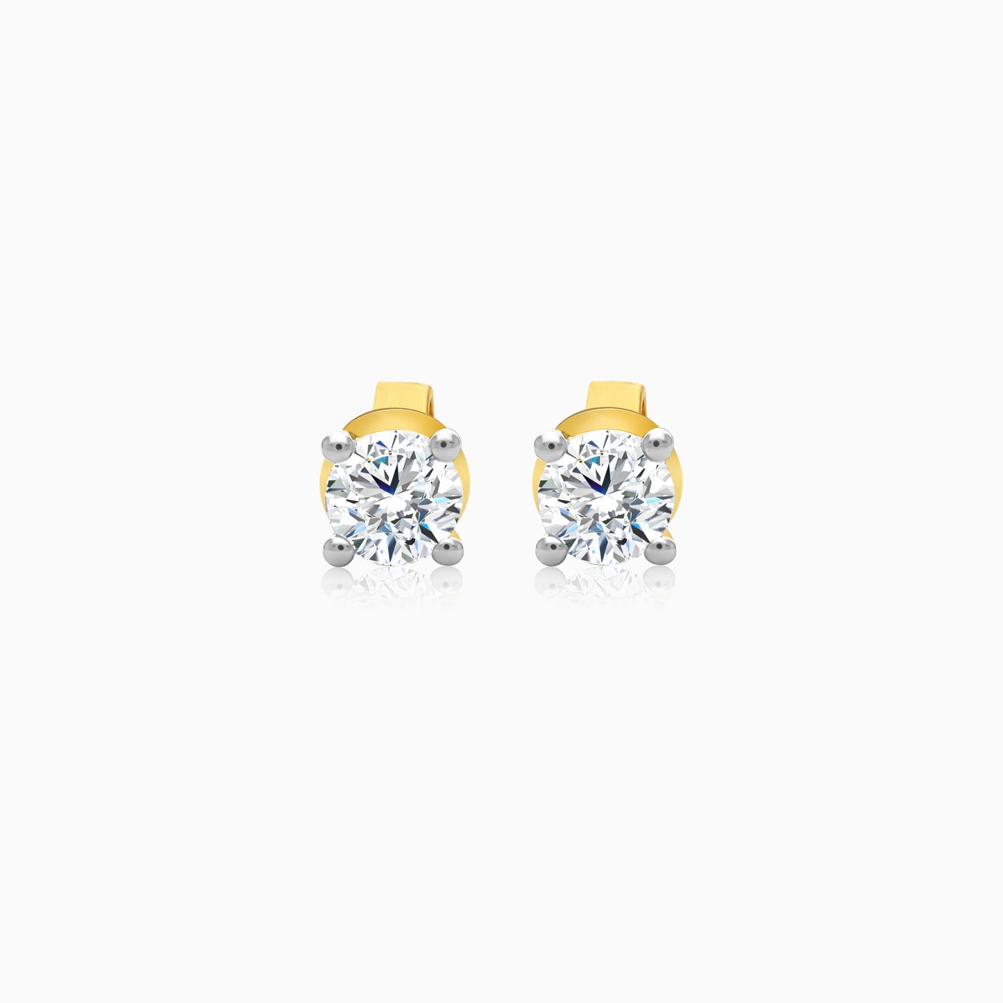 18K Yellow Gold Solitaire Diamond Earring – Solitaire Collection