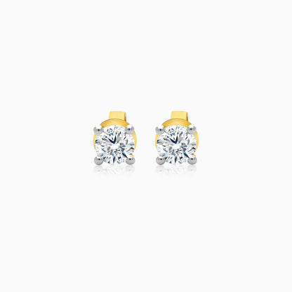 18K Yellow Gold Solitaire Diamond Earring – Solitaire Collection