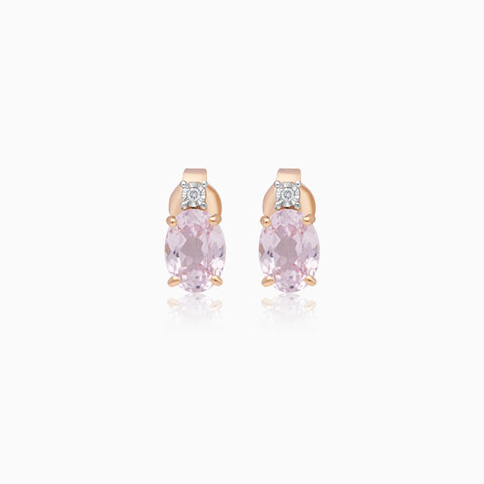 Dazzling Kunzite and Diamond Earrings in 18k Rose Gold – Colour Classic Collection