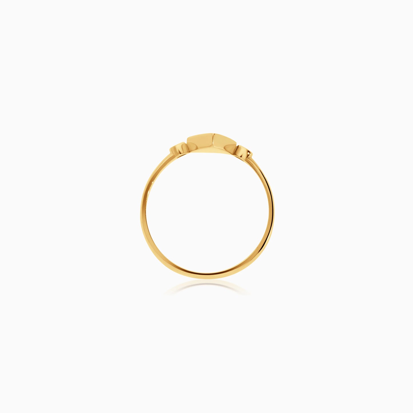 18K Yellow Gold Ring with Dark Blue Enamel & Natural Diamonds | Alwan Collection