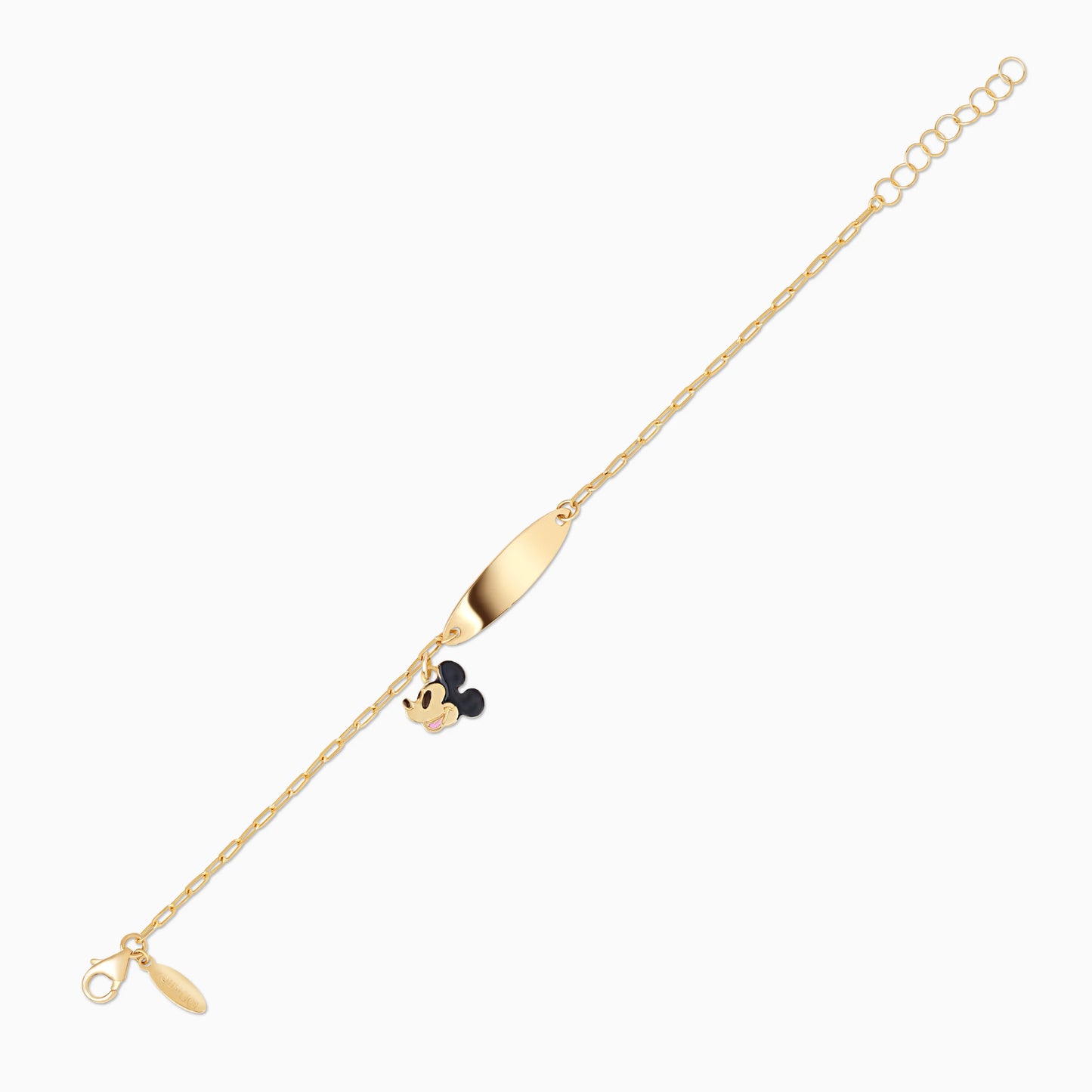 18k Yellow Gold Mickey Mouse Face ID Bracelet for Kids | Disney Collection