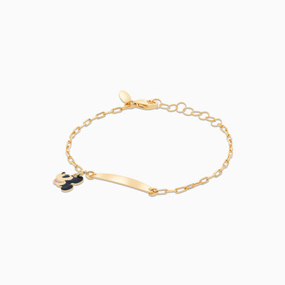 18k Yellow Gold Mickey Mouse Face ID Bracelet for Kids | Disney Collection