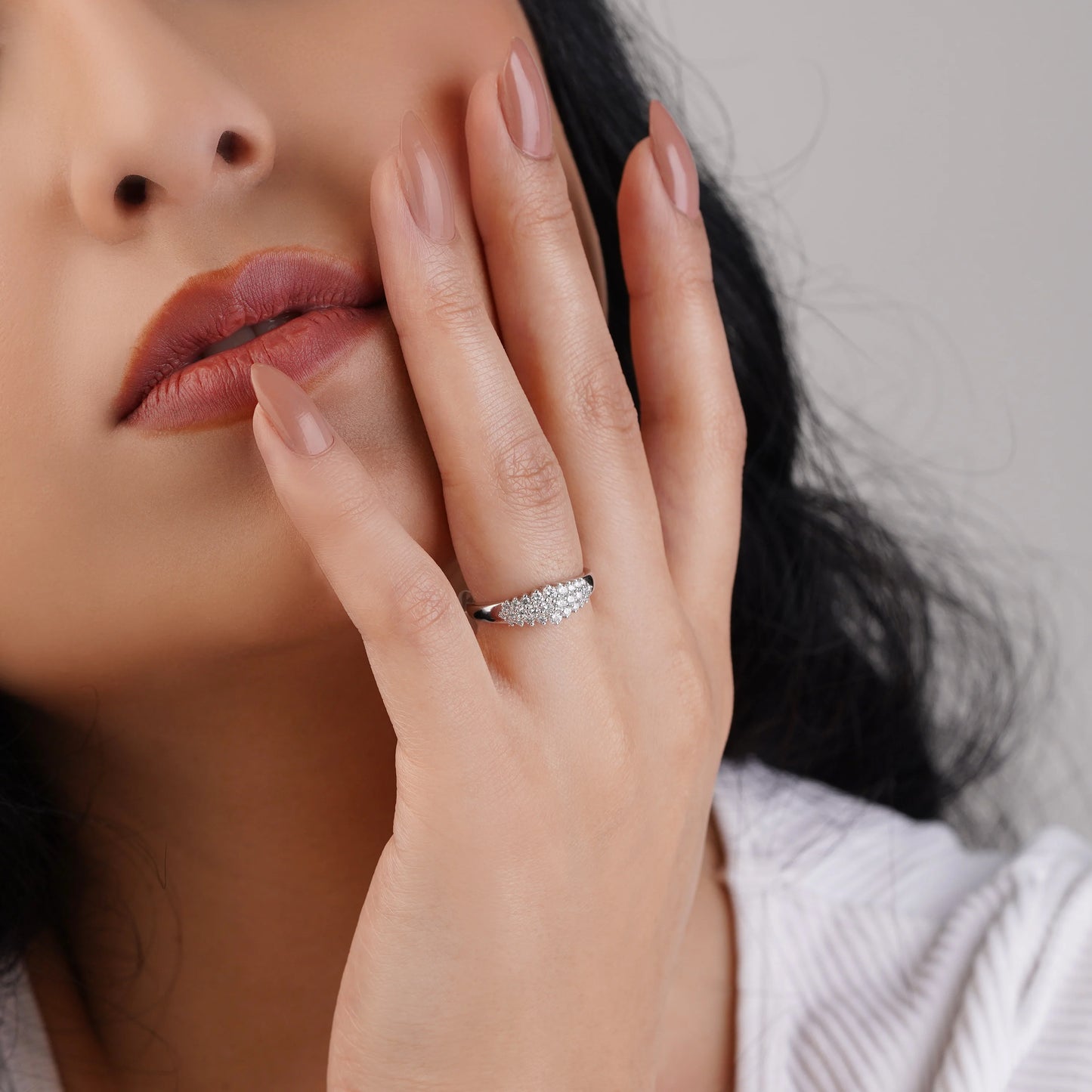 18K White Gold Natural Diamond Ring – Scala Collection