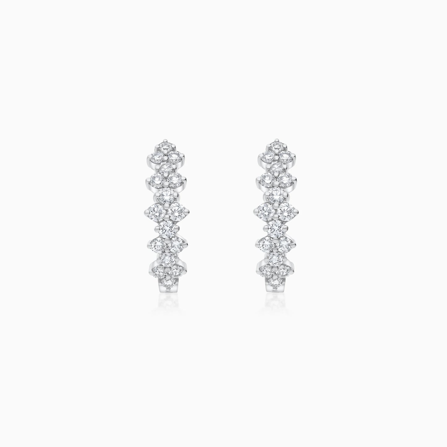 18K white gold earrings with natural diamonds - Scala