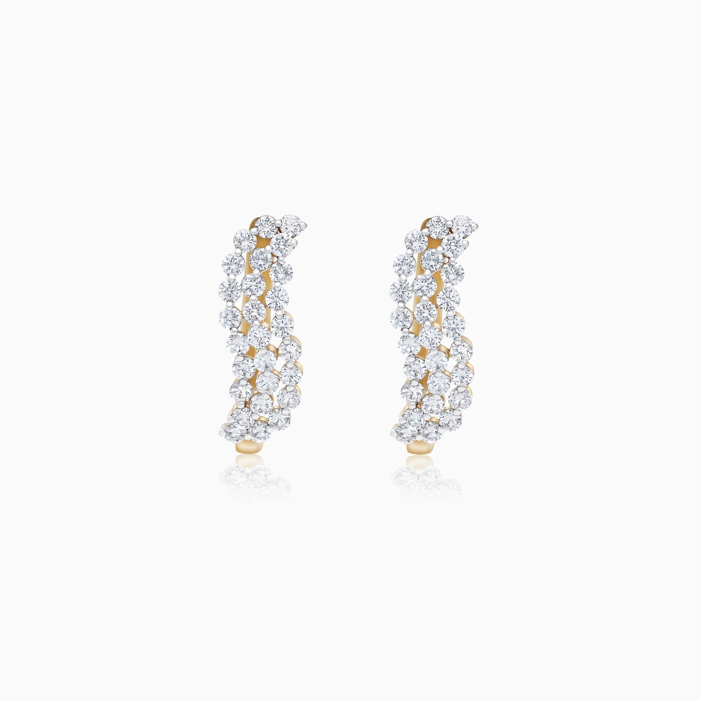 أقراط من الذهب الأصفر عيار 18 قيراطًا مرصعة بالألماس – سكالا