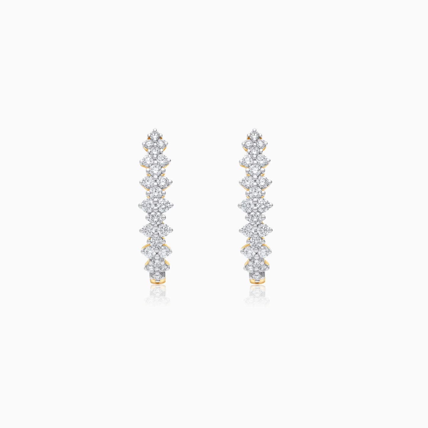 Luxury Scala 18k yellow gold earrings with natural diamonds stones