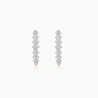 Luxury Scala 18k yellow gold earrings with natural diamonds stones