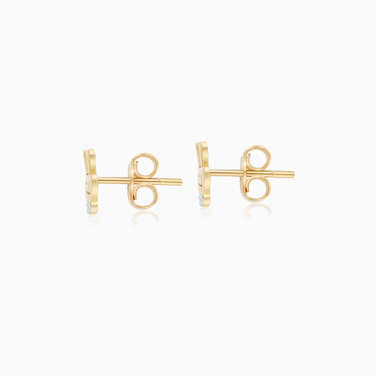 18k Yellow Gold - Mickey Victory Hand Gesture- Earrings with Natural Diamonds - Disney- Mickey & Friends