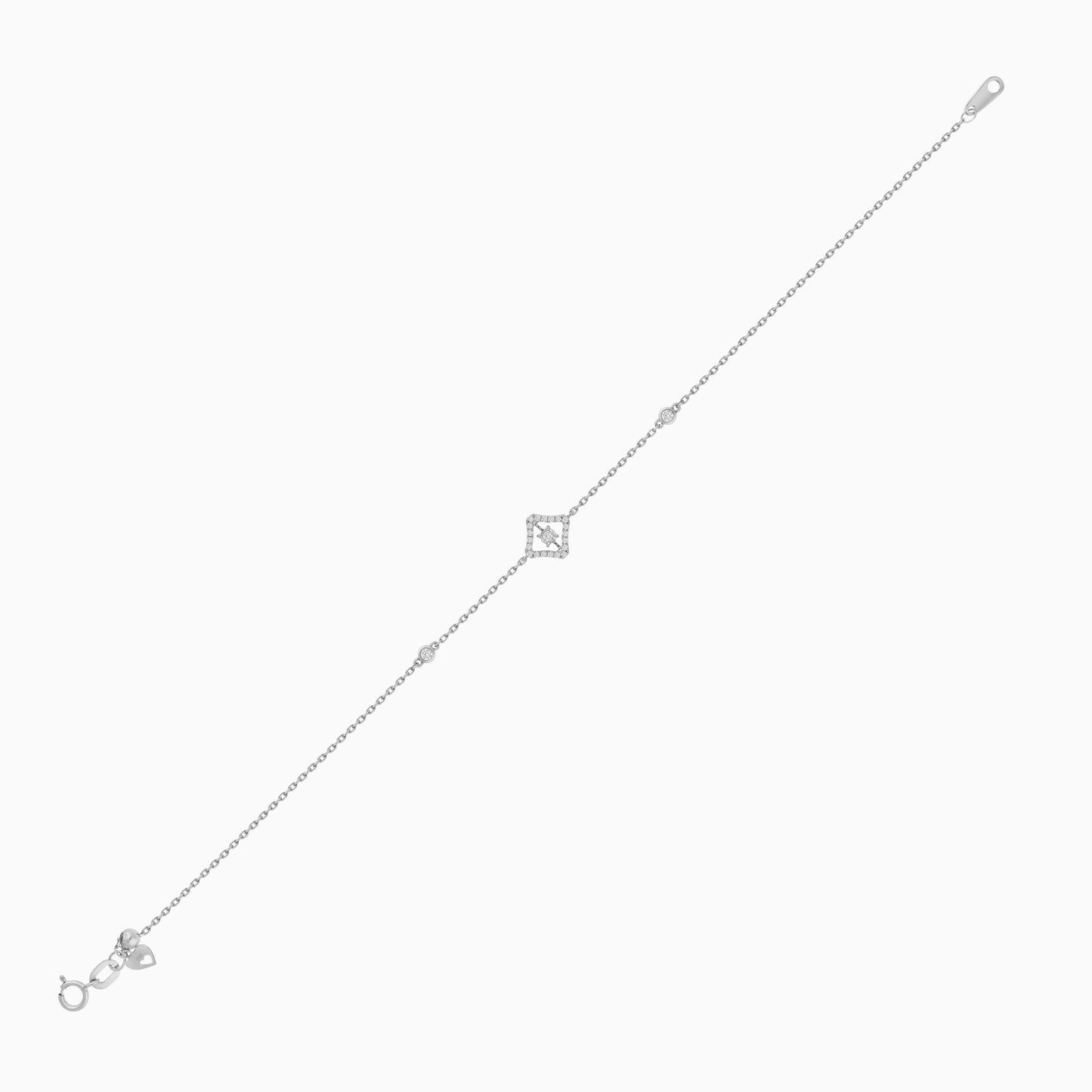 18K White Gold Bracelet with Natural Diamonds | Dancing Diamond Collection