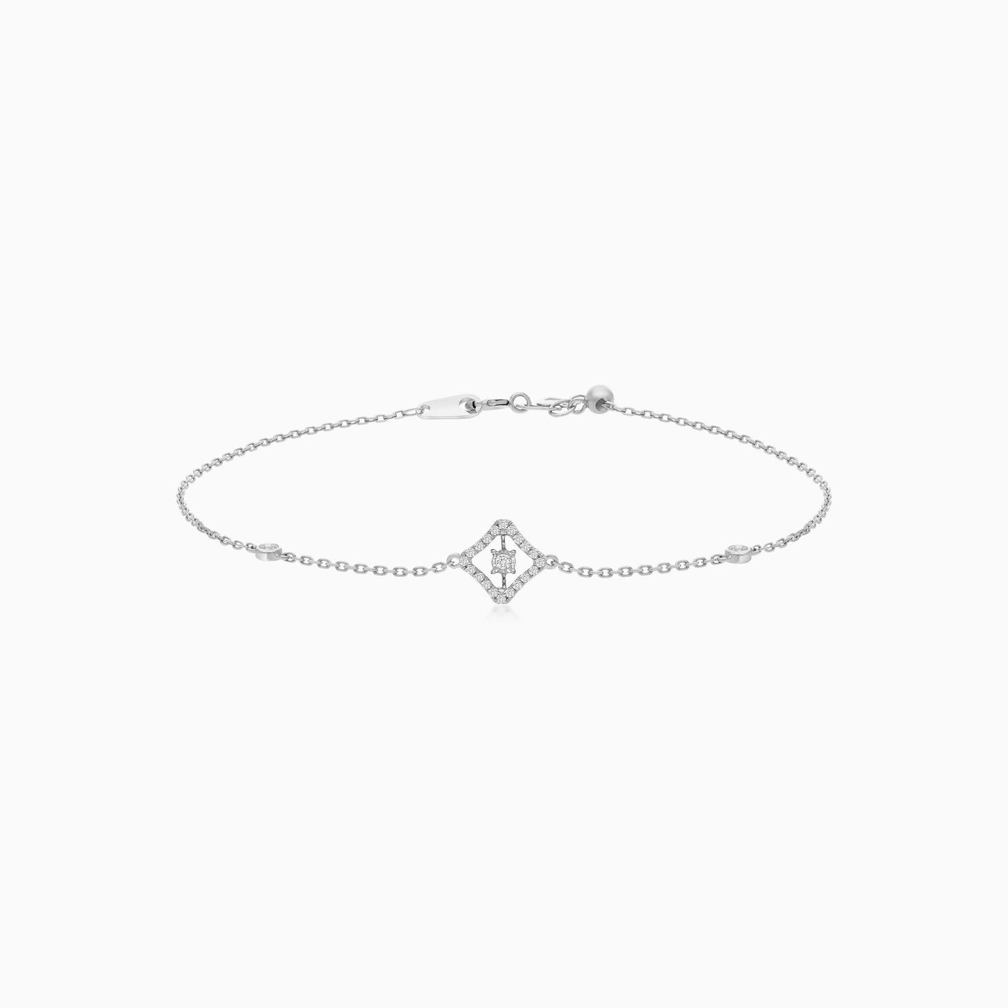 18K White Gold Bracelet with Natural Diamonds | Dancing Diamond Collection