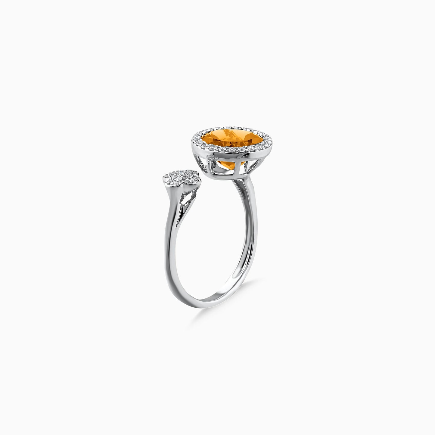 18K White Gold Citrine and Diamond Ring – Rabiya Collection