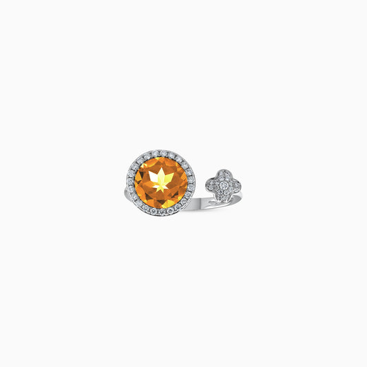 18K White Gold Citrine and Diamond Ring – Rabiya Collection