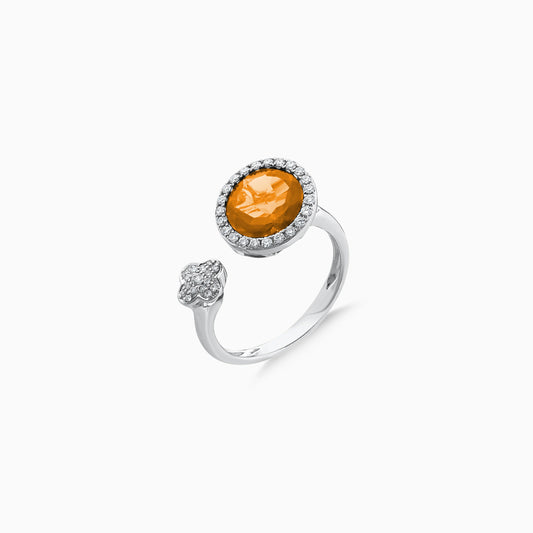 18K White Gold Citrine and Diamond Ring – Rabiya Collection