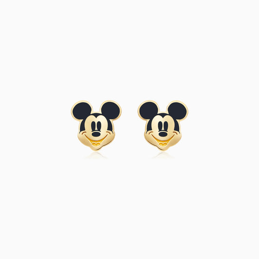 18k Yellow Gold Mickey Mouse Earrings for Kids | Disney Collection