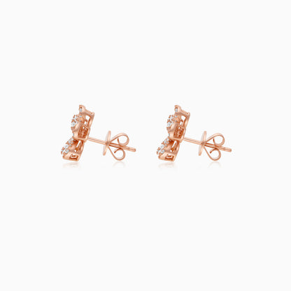 18K Rose Gold Flower Earrings with Natural Diamonds – Mosaic Collection