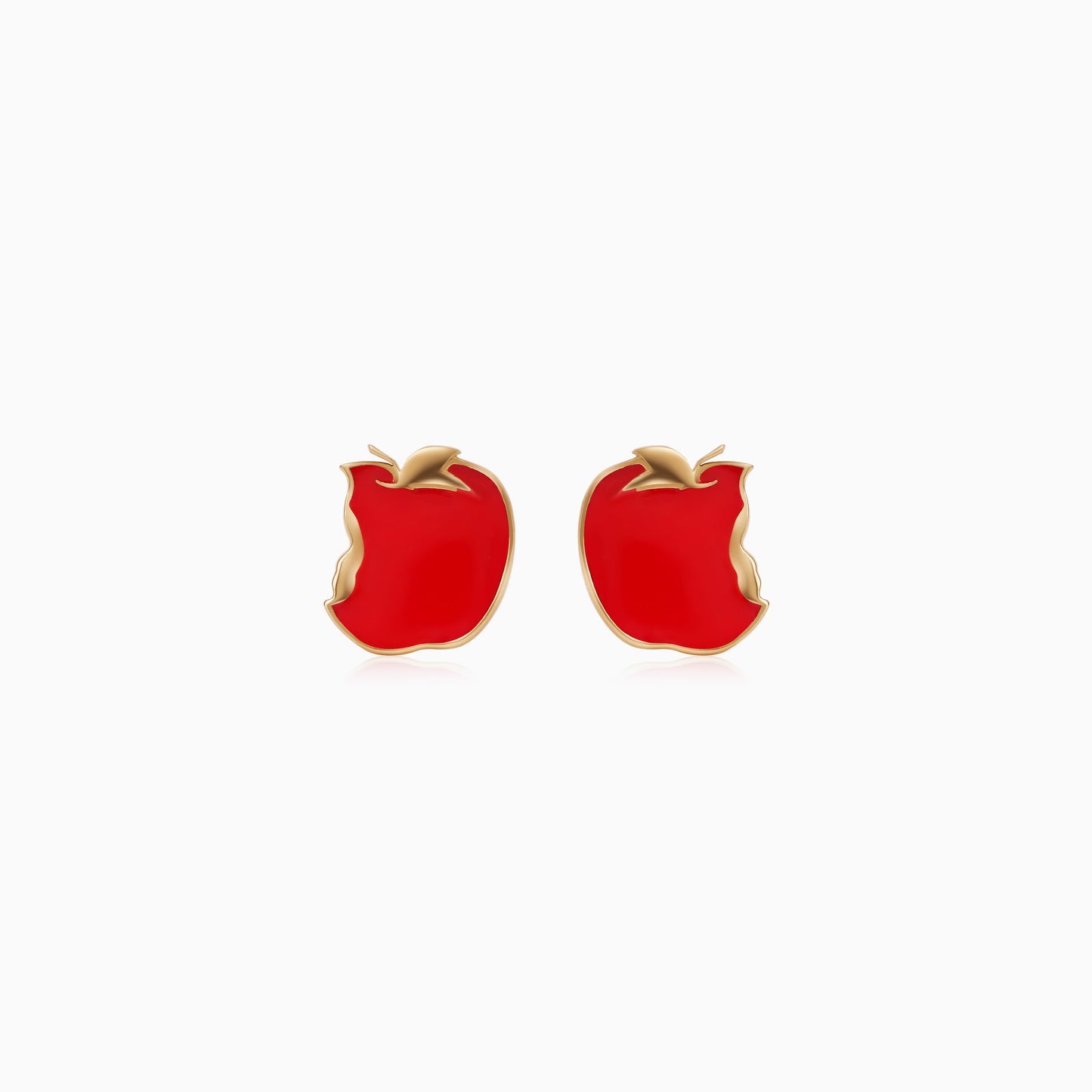 Disney Snow White Red Apple Stud Earrings in 18k Yellow Gold for Kids | Disney Collection
