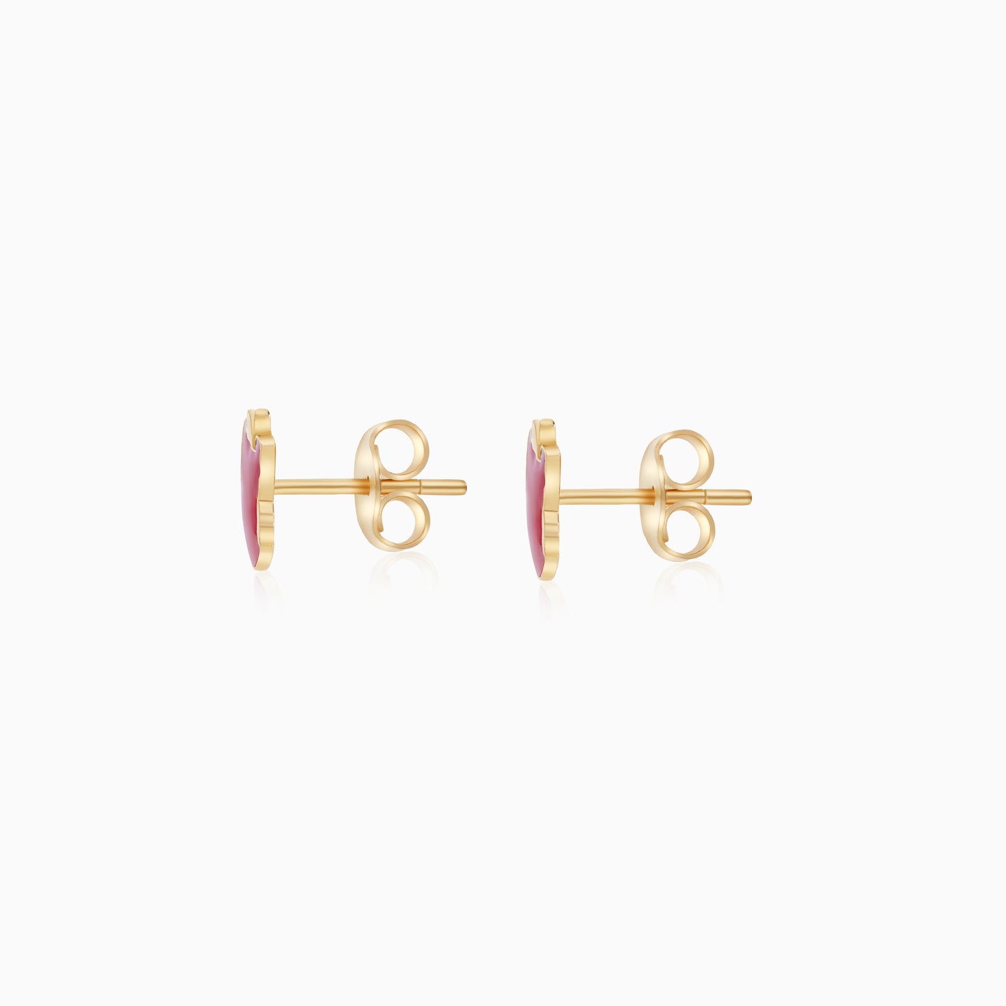 Disney Snow White Red Apple Stud Earrings in 18k Yellow Gold for Kids | Disney Collection