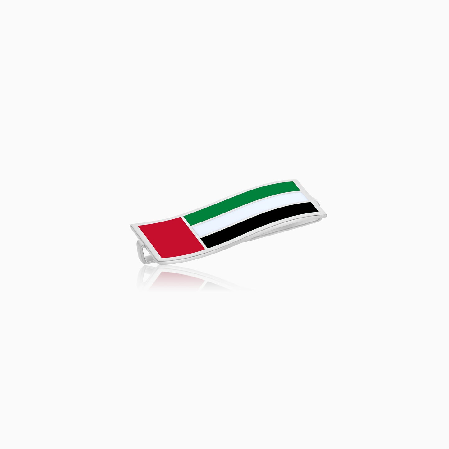 إكسسوار حزام قابل للارتداء من البلاتين للرجال مزين بمينا تحمل علم الإمارات