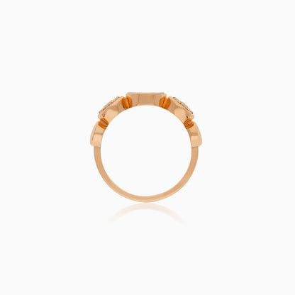 18K Rose Gold Ring with Natural Diamonds and Turquoise Stone - Mosaic Collection