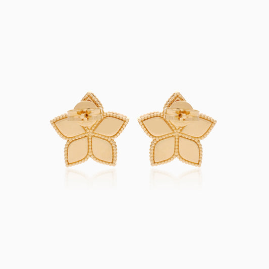18K Yellow Gold Floral Diamond Earrings - Fortuna Diamond Collection