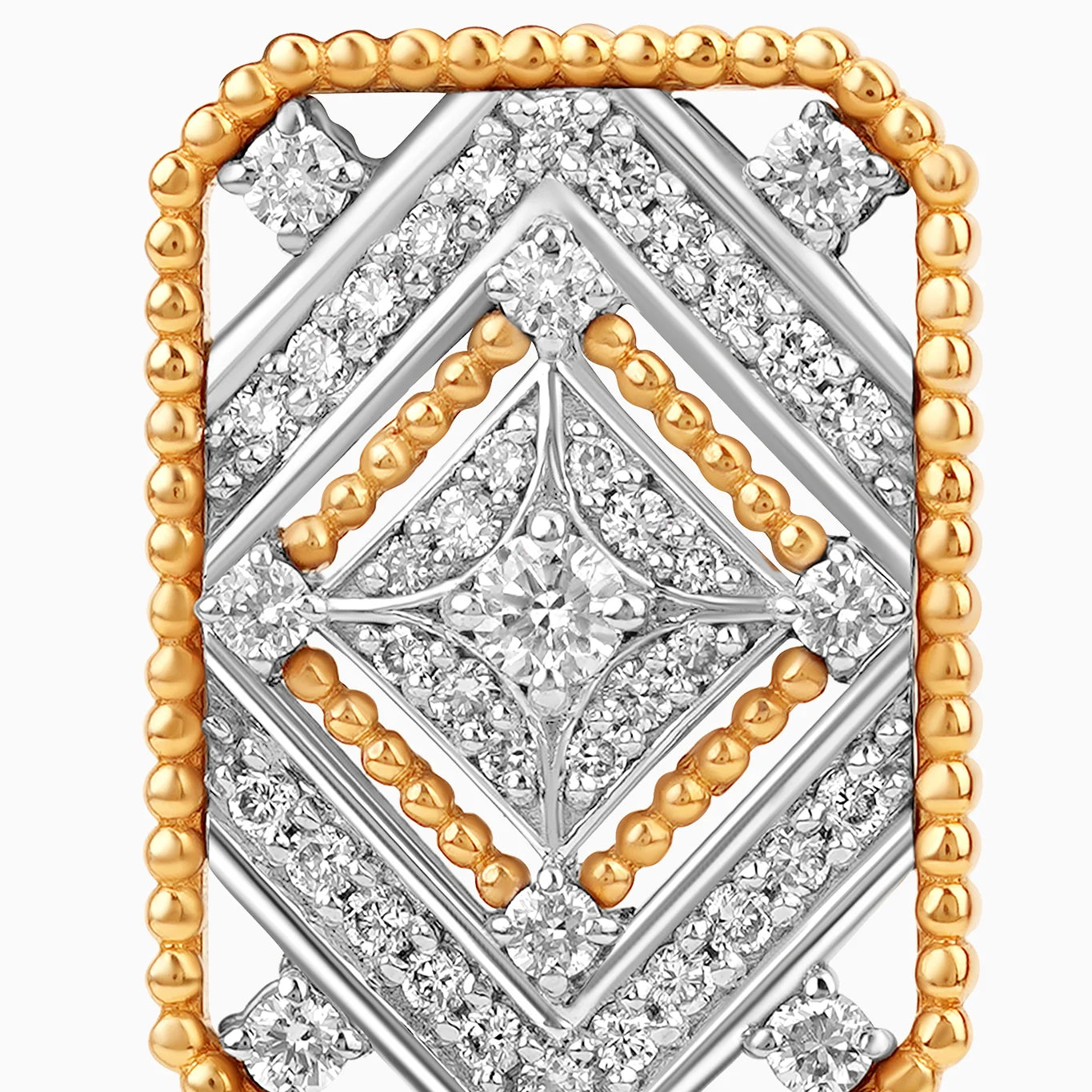 18K Yellow and white Gold Earrings Adorned with Natural Diamonds – Tablah Diamond Collection