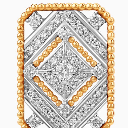 18K Yellow and white Gold Earrings Adorned with Natural Diamonds – Tablah Diamond Collection