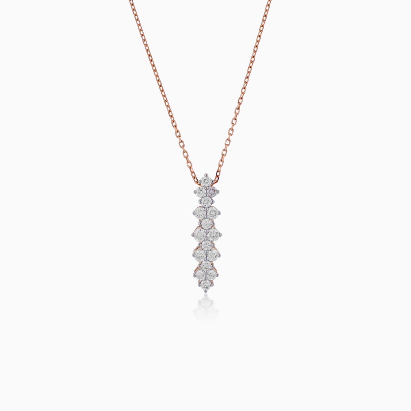 18K Rose Gold Necklace with Natural Diamonds – Scala Collection
