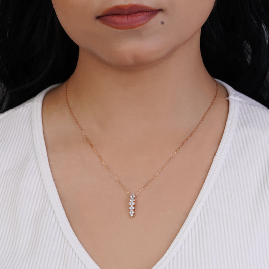 18K Rose Gold Necklace with Natural Diamonds – Scala Collection